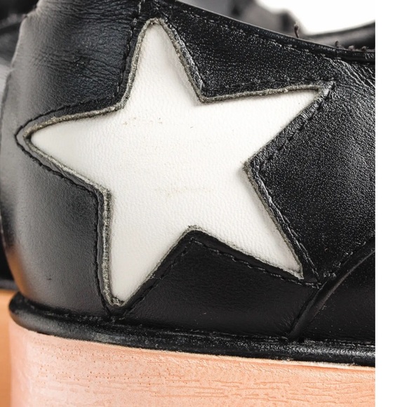 Stella McCartney Black White Star Vegan Elyse Platform Derby Shoes, Size 35 - Picture 16 of 16